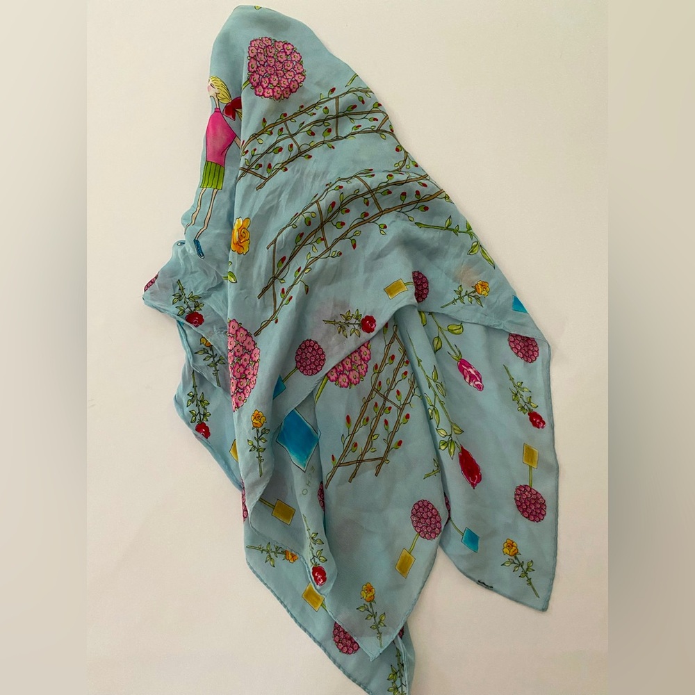 Echo Scarf Silk Scarf 35”x35” - Picture 7 of 9